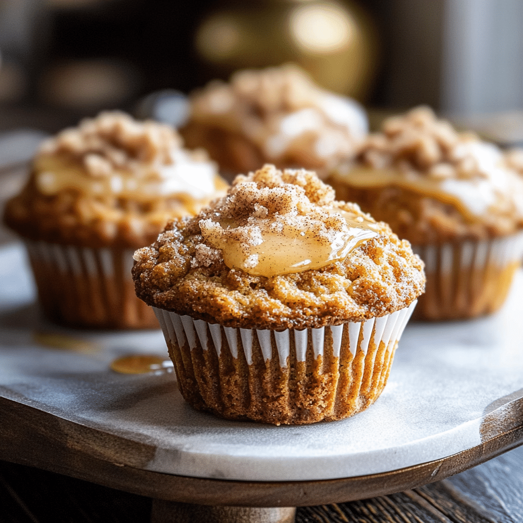 Pumpkin Coffee Cake Muffins with Cinnamon Honey Butter