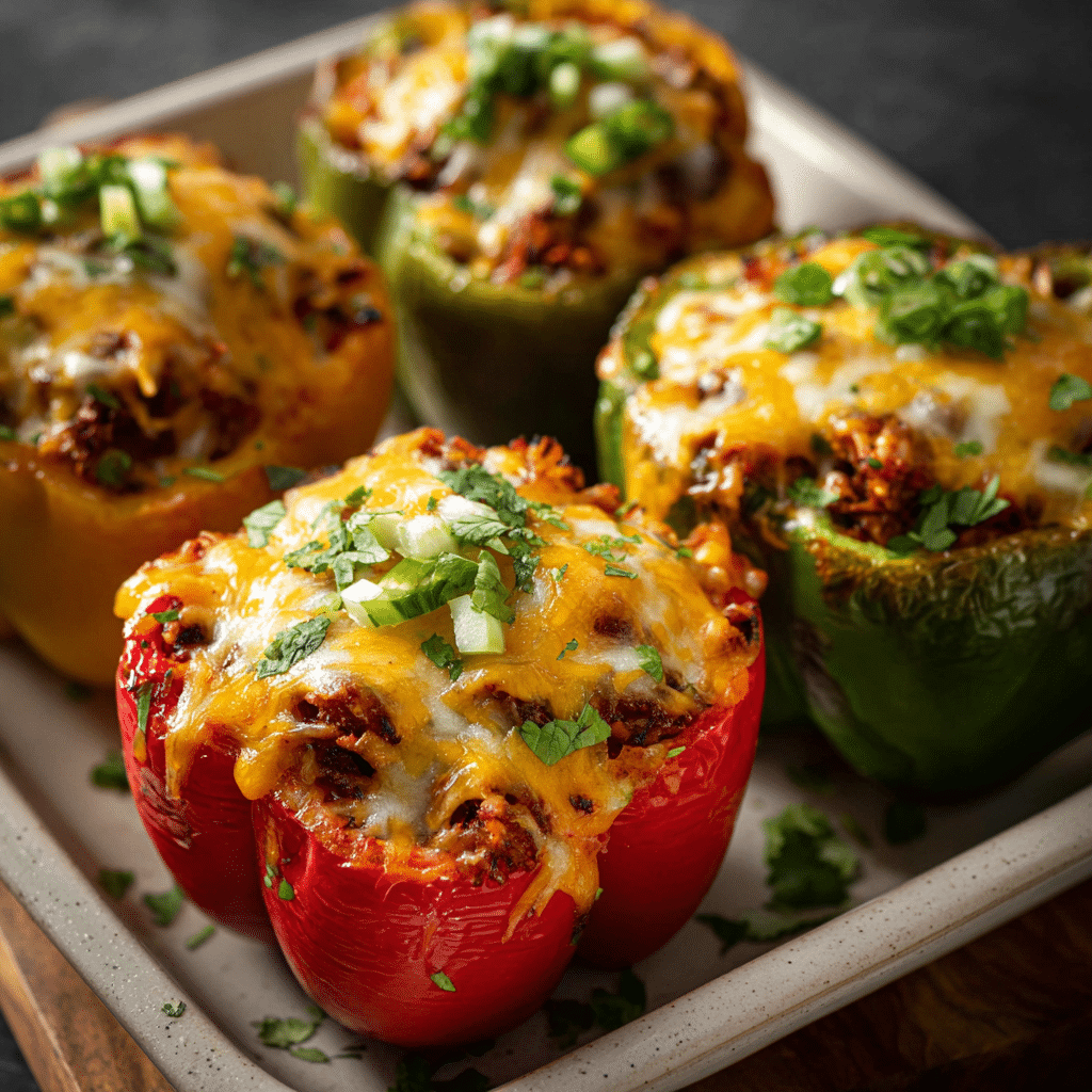 Cheesy Taco Stuffed Bell Peppers