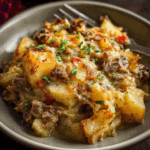 Crockpot Cheesesteak Potato Casserole