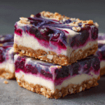 Healthy Frozen Yogurt-Oat Bars with Blueberry Swirl