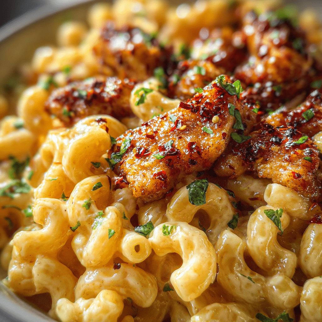 Honey Pepper Chicken Mac and Cheese