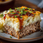 Layered Meatloaf & Mashed Potato Casserole