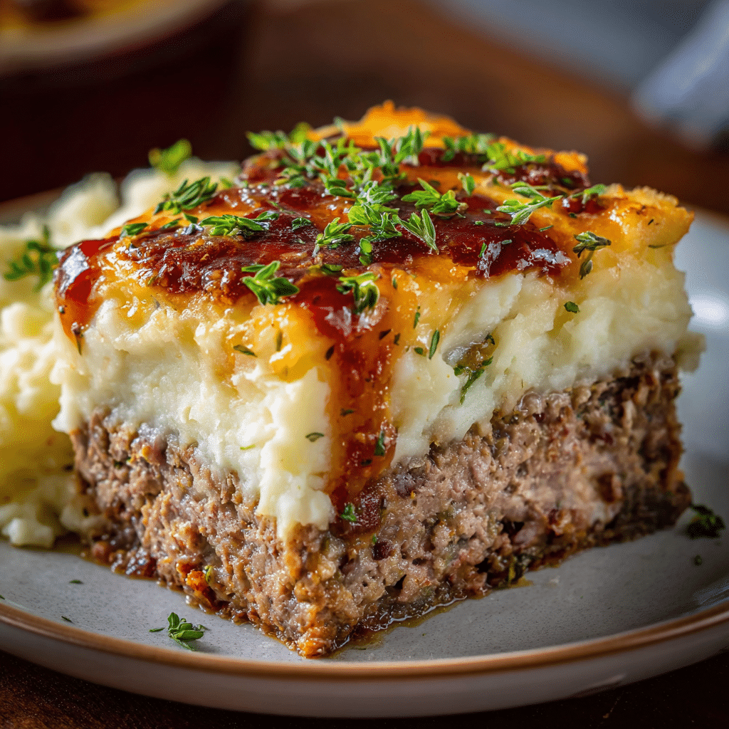 Layered Meatloaf & Mashed Potato Casserole