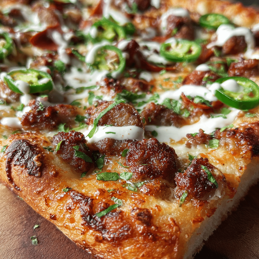 Sausage Pizza with Jalapeno Ranch